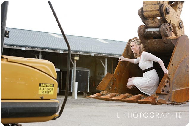 L Photographie St. Louis wedding photography engagement photos outdoor engagement session CAT tractors dogs custom sign 07.jpg